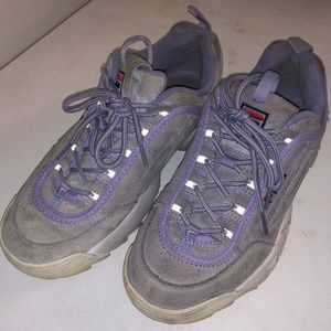 Purple Fila Disruptors